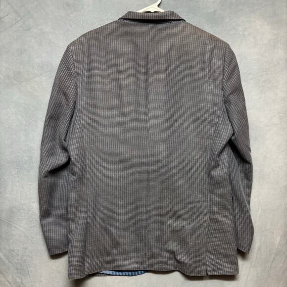Johnston & Murphy Silk/Wool Blazer Large Tweed Geometric Grandpa Core Professor - Picture 8 of 16